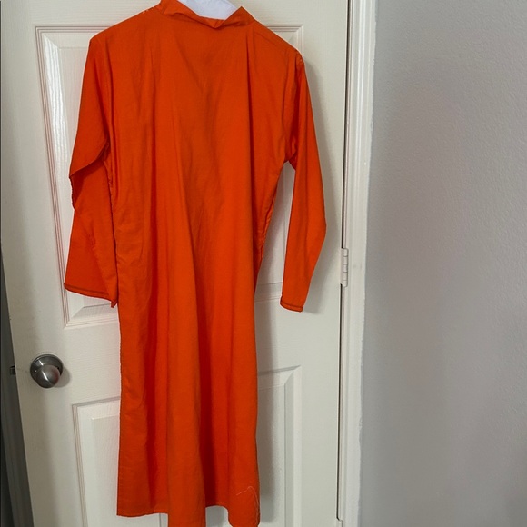 Orange kurta top thread Embroidery. S - Picture 3 of 13